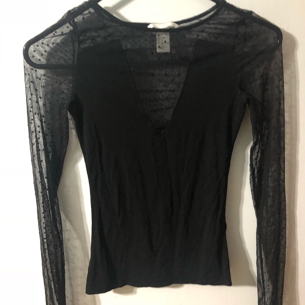H&M Mesh Black Top